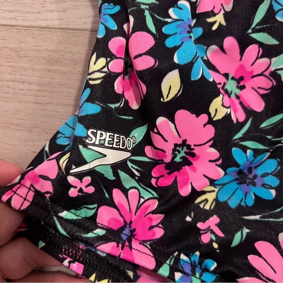 Speedo Women’s Black Pink Floral One Piece Swimsuit Vintage 90s Size 6 Beach - Picture 4 of 16